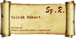 Szirák Róbert névjegykártya